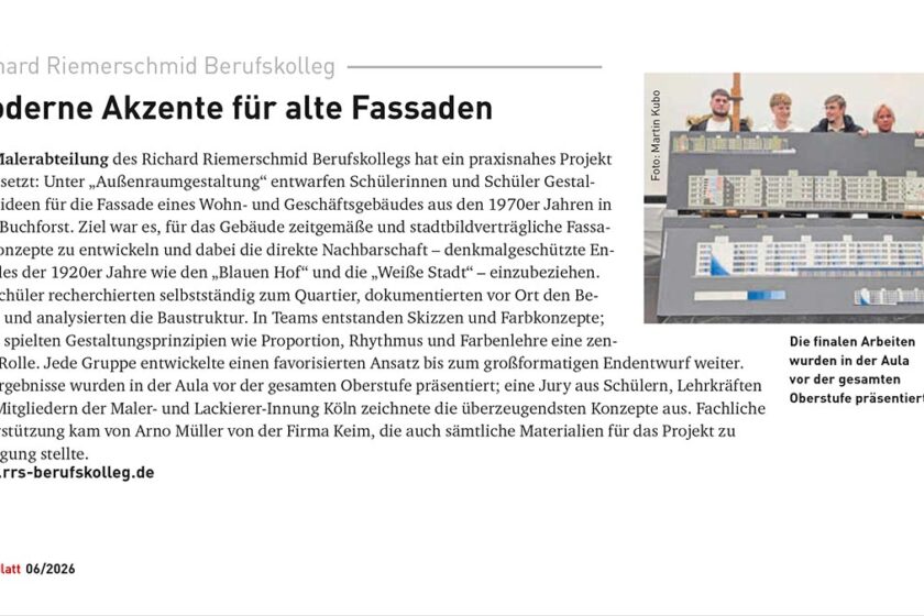 Beitrag im »Malerblatt«: Moderne Akzente für alte Fassaden